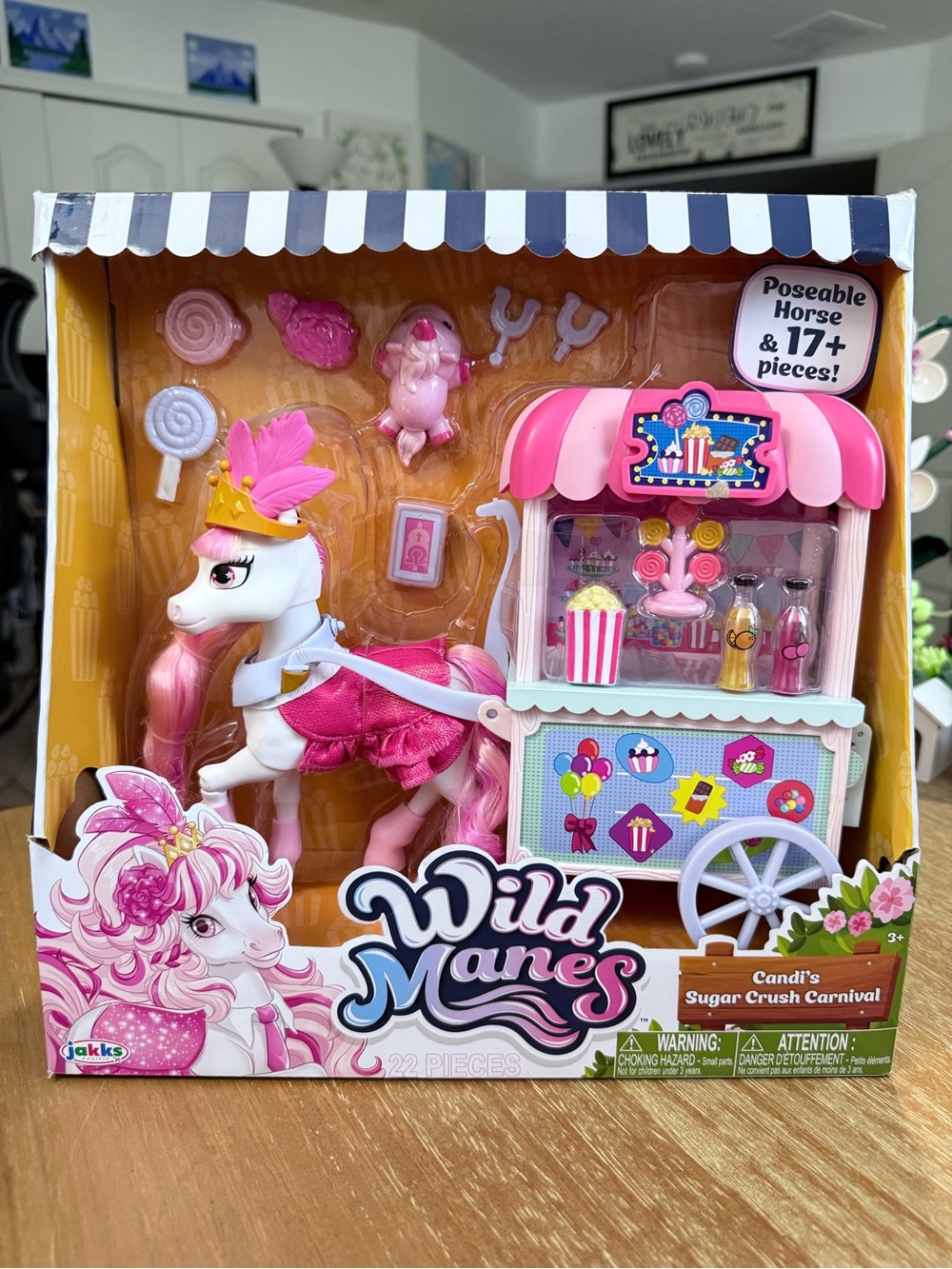 Wild Manes Candi's Sugar Crush Carnival Pink Poseable Horse Playset